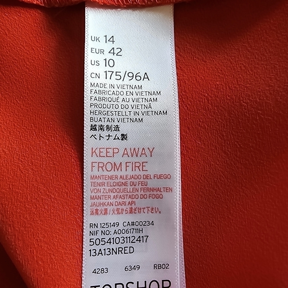 TopShop Watermelon Red Cowl Neck Camisole - size 10 - Picture 6 of 7